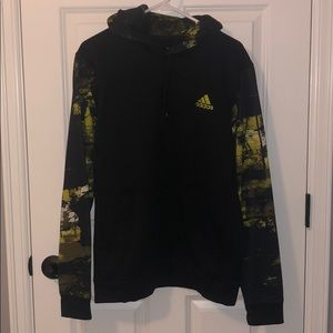 Black Hoodie w/ pattern sleeves- Adidas